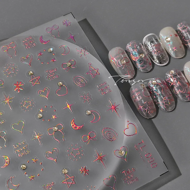 

[Meow.Sensei] Butterfly Nail Stickers Ins Relief Adhesive Nail Sticker Exquisite Spot Drill Series TL-090