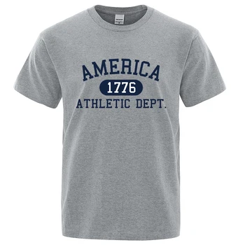America 1776 Athletic Dept 남성용 통기성 면 티셔츠, 럭셔리 힙합 티셔츠, 패션 티셔츠, 여름