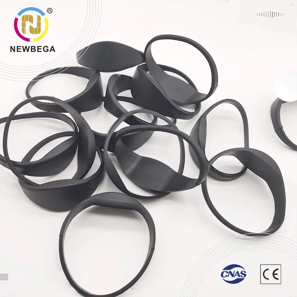 방수 손목 밴드, 13.56MHZ RFID ISO14443A F08 손목 밴드, MF 클래식 1K S50 블랙 Dia55mm IC 스마트 실리콘 팔찌, 새로운 디자인