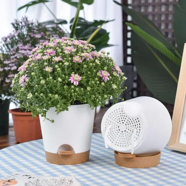 Öntözésű Növényi Edény 5Db Ön Öntözők Edények Beltéri Növényekhez 6 Hüvelykes Kerek Ültetvényes Az Otthoni Iroda Kertjéhez - Image 3