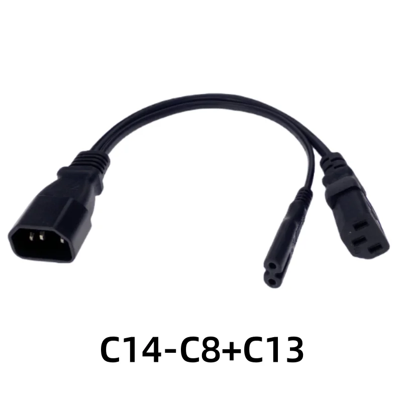 블랙 IEC320 C14-2 C13 C5 C7 C8 UPS PD 분배기 전원 코드, 수-암 익스텐션 데이터 라인, 30cm 케이블, 2 in 1