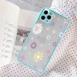 Daisy Flower Shockproof Full Screen Case with Color Hard Border - iPhone 12 Pro (-1)