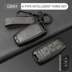 Premium Leather Car Key Shell Case Cover - Sleek & Durable Protection (Grey - 1)