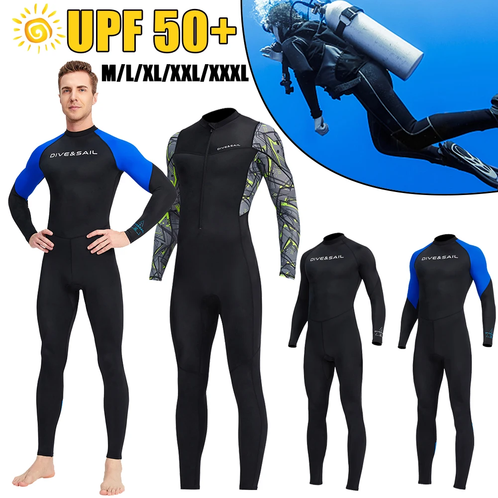 UPF 50+ Men Diving Suit Wetsuit Long Sleeve Sunscreen Underwater