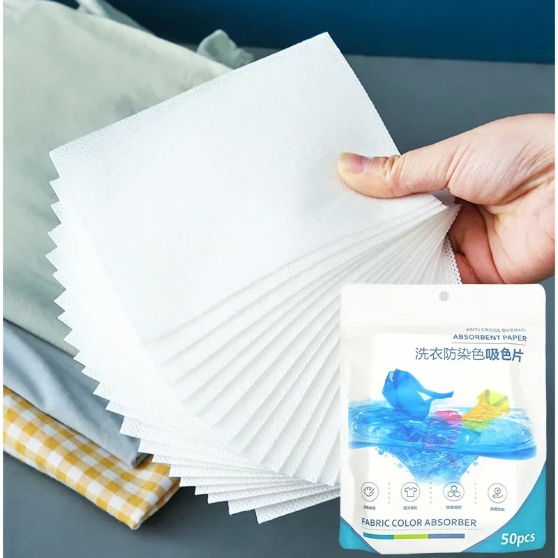 Laundry Tablets Laundry Paper Anti-Staining Clothes Sheets Anti-String Mixing Color Absorption 50 PCS/Bag Washing Accessories