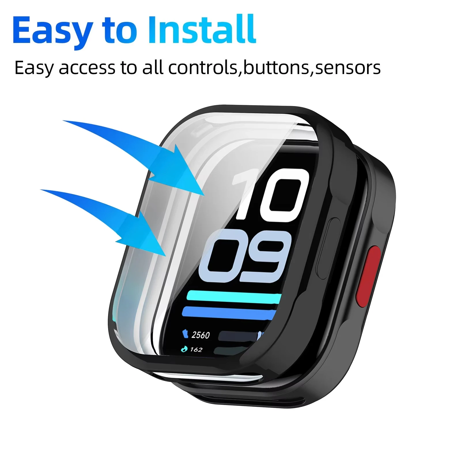 Shockproof Protective Smartwatch Case with TPU Screen Protector Cover -
