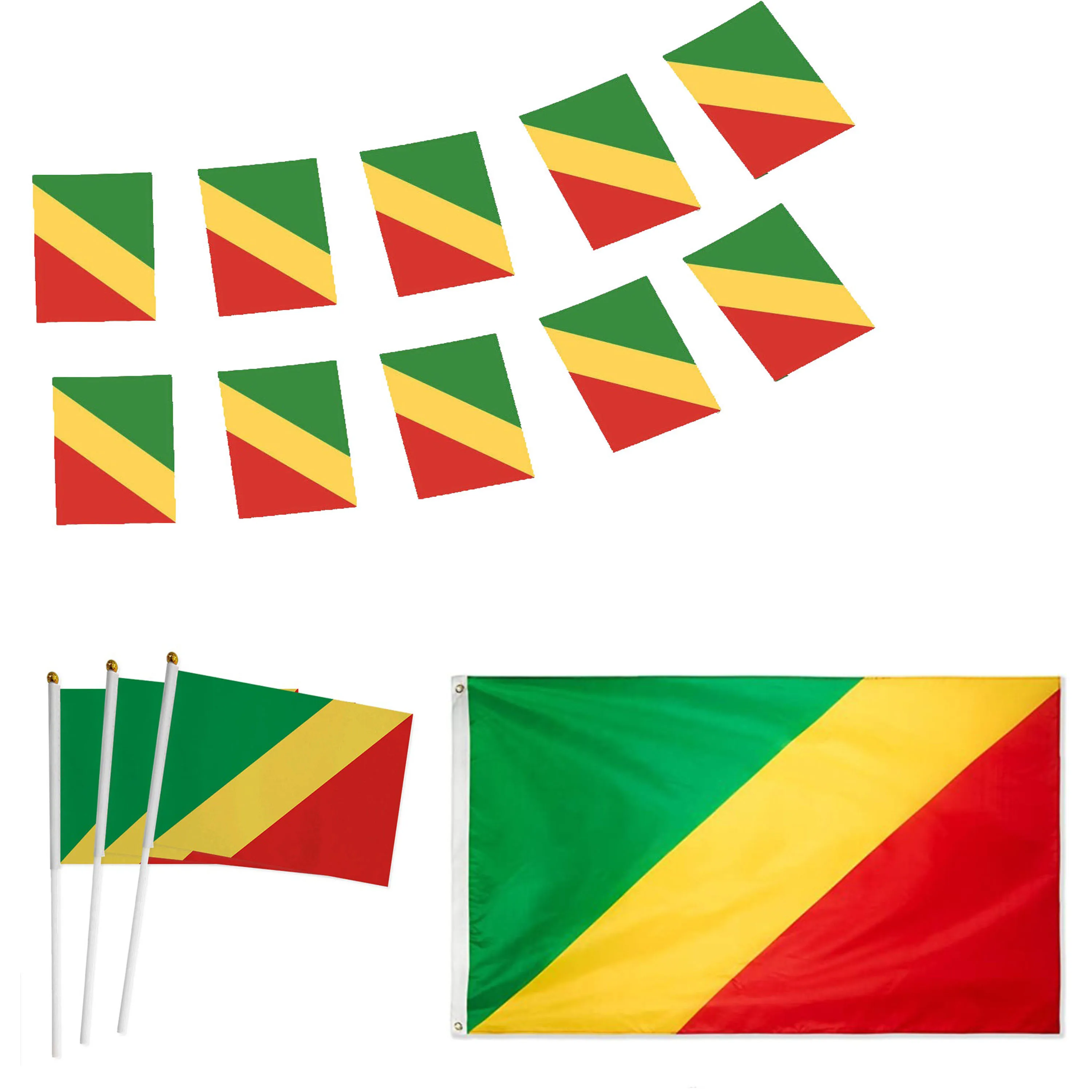 KAFNIK, die Republik Kongo Nationalen Flagge 90*150cm 30*45cm Auto Flagge Für/Nationalen Tag/Event/Büro Dekoration