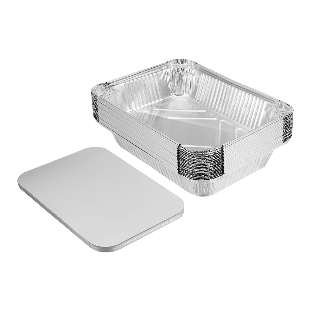 30 Pcs Tin Box Aluminum Trays Disposable with Lid for Food Containers Plastic Foil Baking Lids