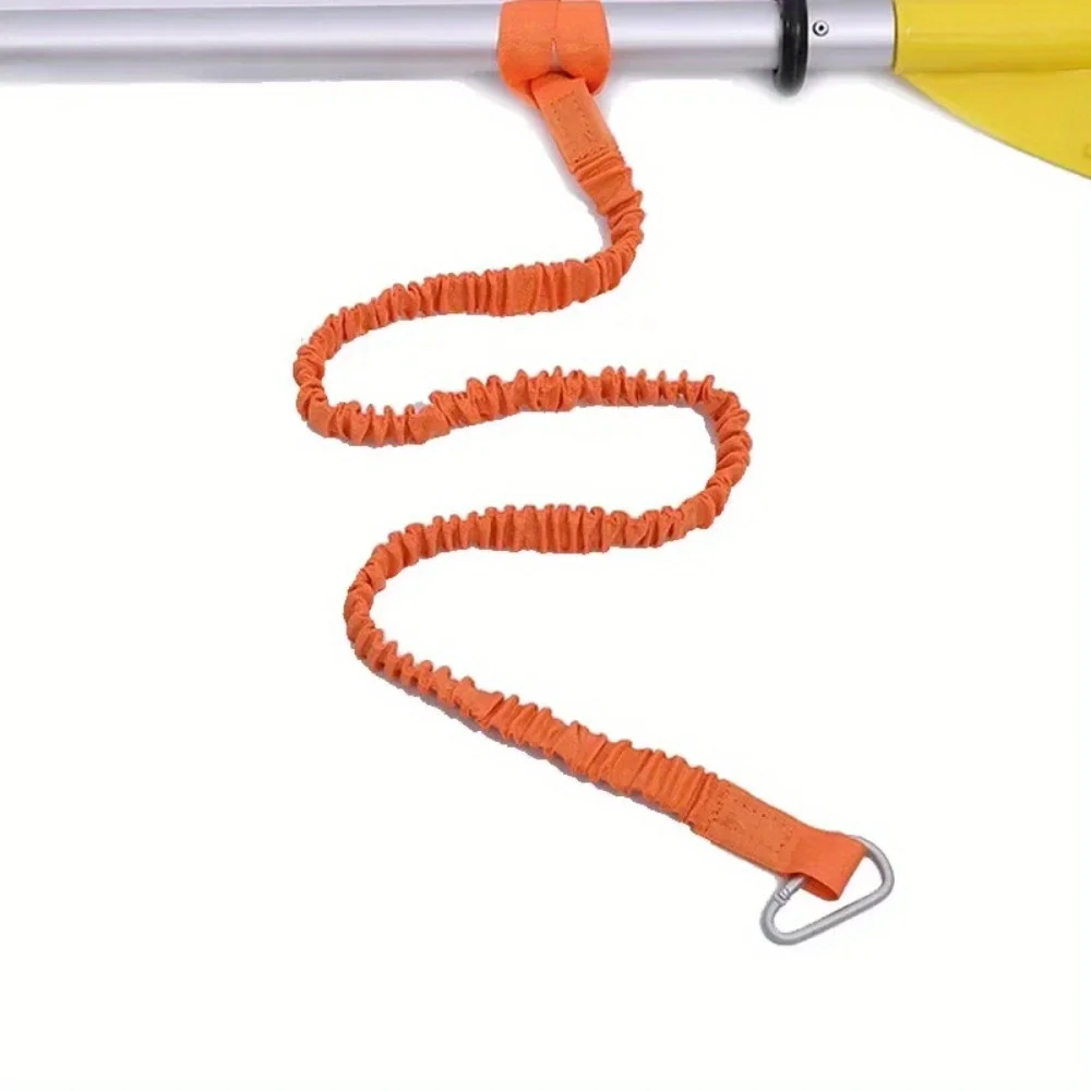 1PC Elastic Kayak Paddle Leash Adjustable with Safety Hook Fishing Rod Pole Coiled Lanyard Cord Tie Rope Rowing Boat Accessories 2