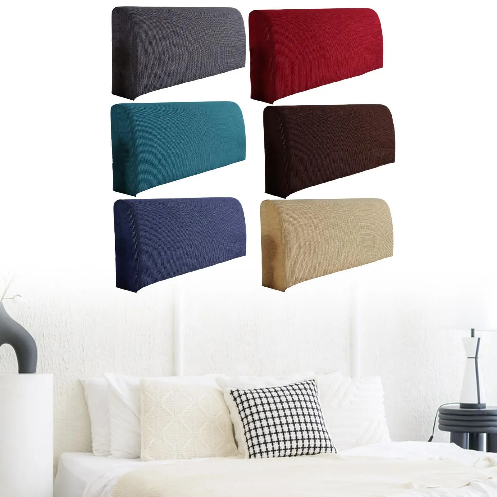 Bed Headboard Cover Removable Soft Bedroom Decor Elastic Bedhead Cover Protective Case Dustproof Cover Modern Bed Head Cover Bed Headboard Cover Removable Soft Bedroom Decor Elastic Bedhead Cover Protective Case Dustproof Cover Modern Bed Head Cover