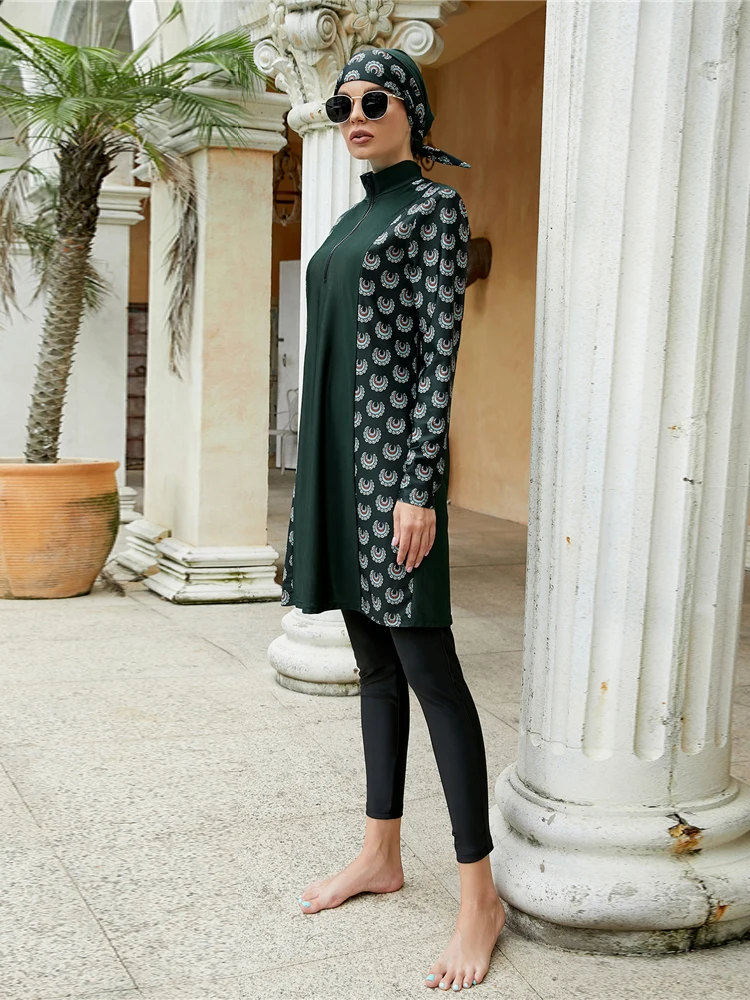 Roupa de Banho Mulheres Muçulmanas Abaya Dubai Árabe Turquia Israel Roupa Modesta Hijab Maiô Topos Burkini Conjunto Femme Mussulmane Conjuntos 2 topos burkini conjunto femme mussulmane conjuntos