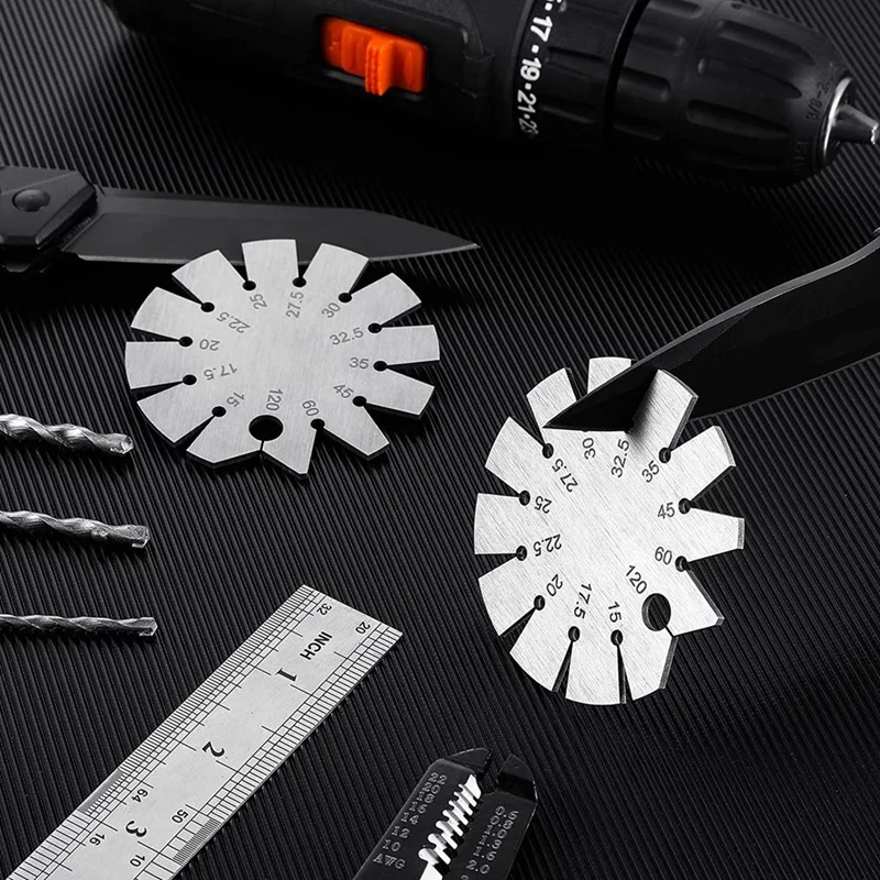 NewBevel Gauge Axe Angle Gauge Round Shape Knife Angle Finder Knife