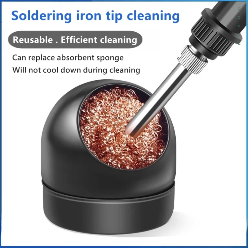 Soldering Iron Tip Cleaner Desoldering Cleaning Ball Welding Mesh Filter Metal Wire Stand Steel Ball Tin Remover