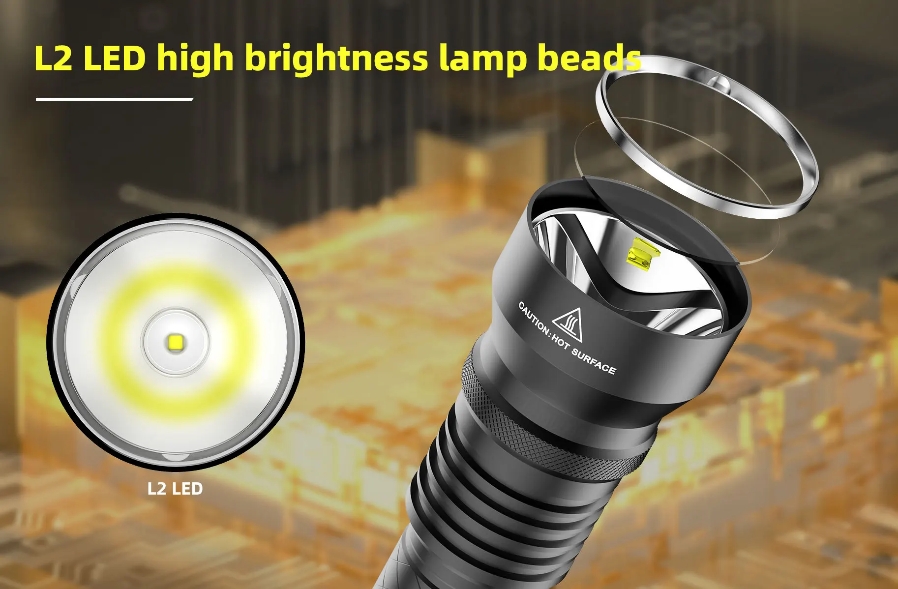 Description Picture 3 of itemLED Dive Light Scuba Dive Flashlight Super Bright L2 LED Underwater Flashlights for Diving Waterproof Submersible Flashlight