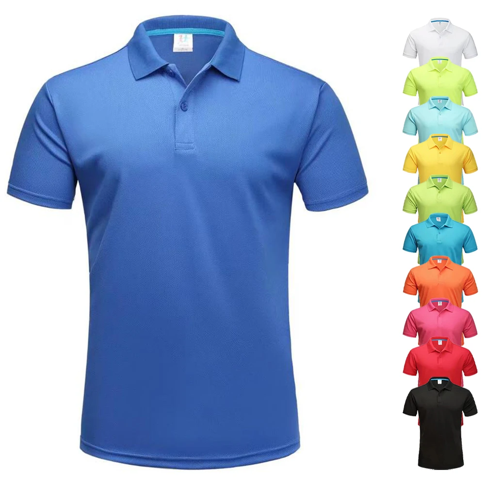 Men's Blank Dry Fit Golf Shirts Breathable Polyester Quick Dry Polo T Shirt Mens Golf Shirt