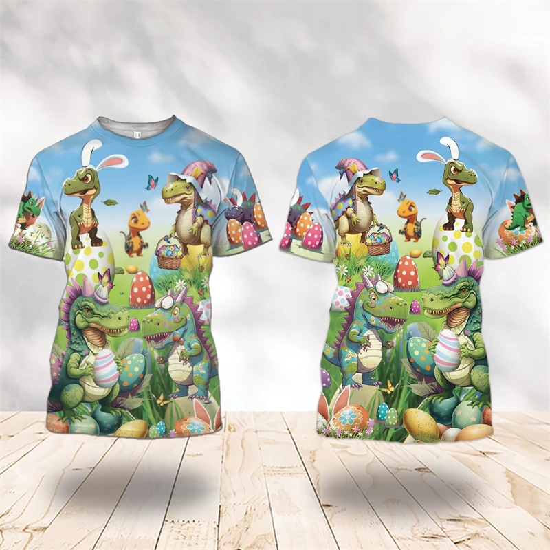 

Happy Easter Day 3D Print T Shirt For Men Clothes Cartoon Rabbit Cat Graphic Women T-Shirt Christianity Festival Kids Tshirt Top