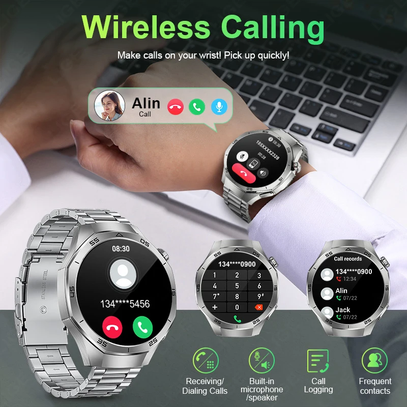 LIGE Smart Watch Outdoor Sports Waterproof Men 1.53" HD Screen Heart Rate Monitor BT Call Fitness Men Smartwatch For Android IOS