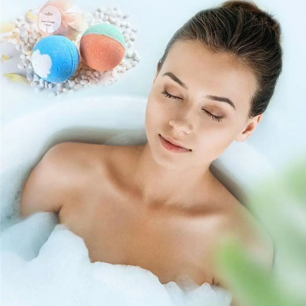 

Body Essential Oil Bath Salt Ball Multi Color Layering Bathing Ball Relaxation Sea Salt Ball for Bathroom