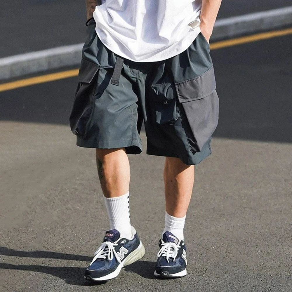 Mens Street Wear Summer Shorts Workwear Three-Quarter Pants Fashion Trend Home Color Matching Casual Shorts Sports Beach Pants