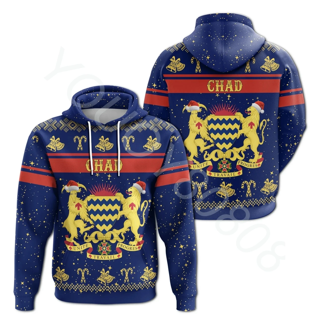 

Africa Zone Men's Clothing Hoodie Sweatshirt Loose Harajuku Top Pullover Printed Hoodie Chad Zipper Hoodie Christmas