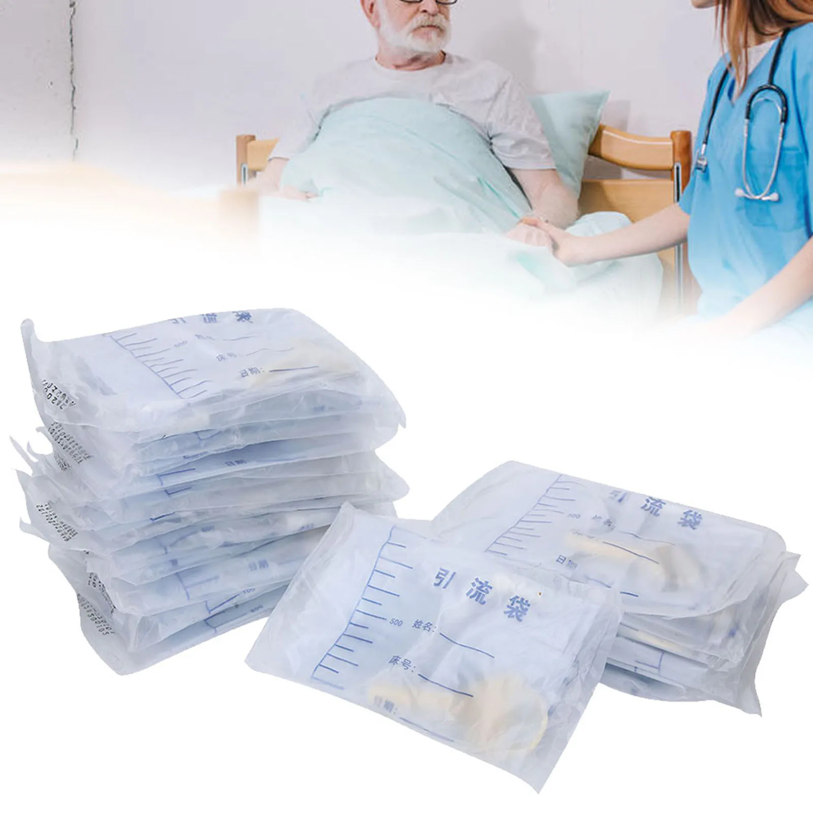 25pcs 1000ml Male Disposable Drainage Bag Household Urine Collection Bag Healthy Care