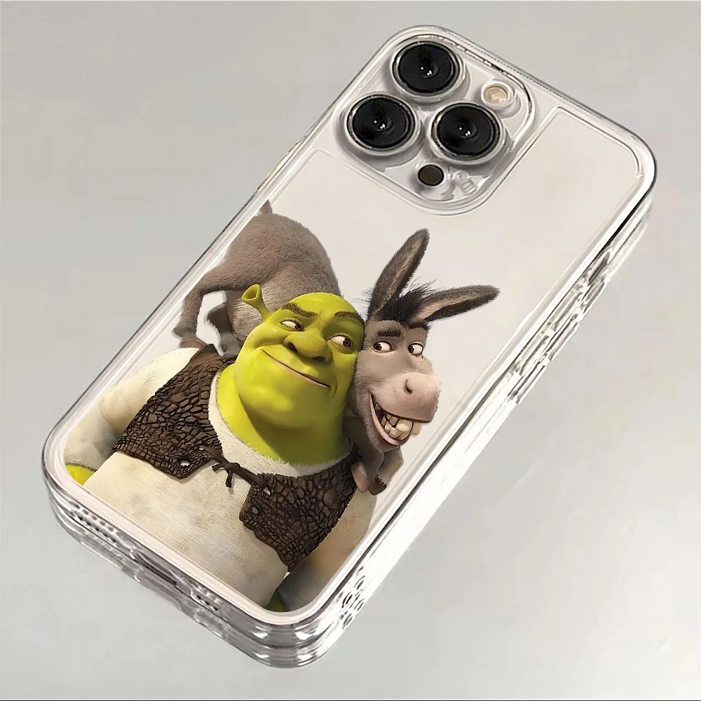 Cartoon Shrek-Themed Clear Phone Case