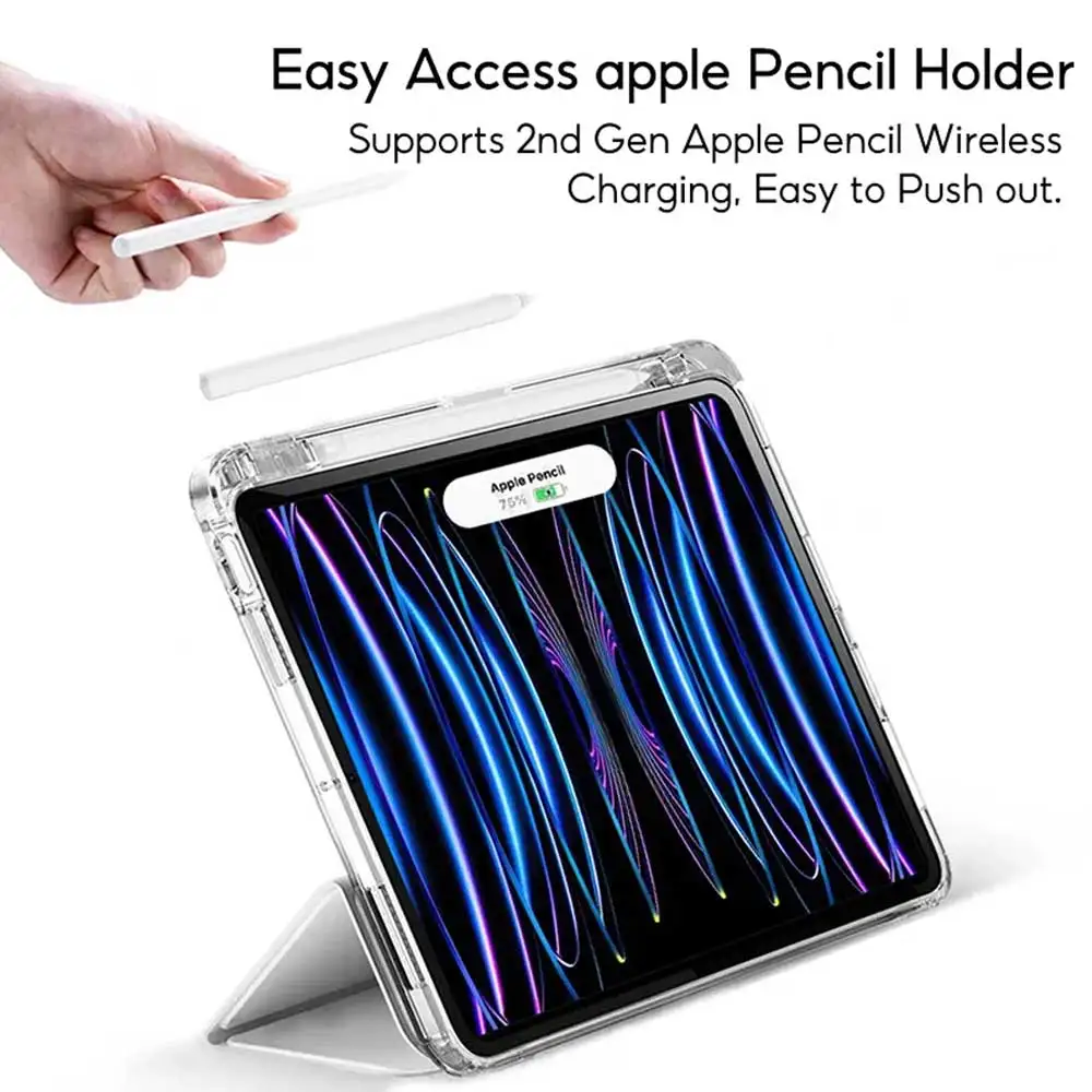 Sleek Transparent iPad Case with Pencil Holder