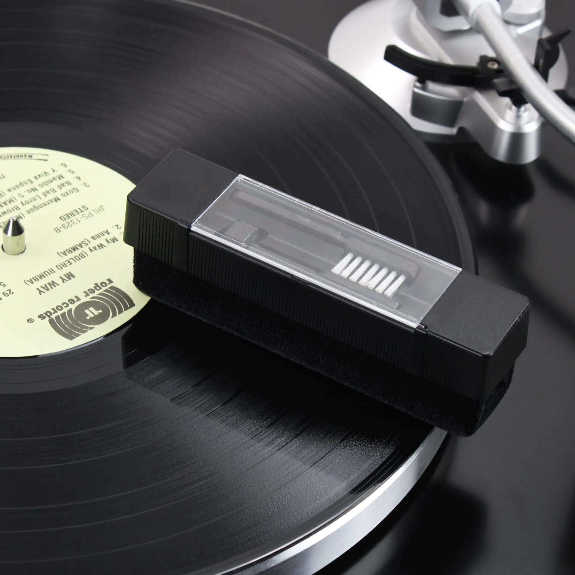 Pulizia Vinili Pulisci Vinili Kwmobile Set Antistatico 3in1 Per Pulire Dischi - Tampone In Velluto Spazzola Per Testina Spazzolino - Cuscinetto Pulizia Vinile 12" 7" Spazzole LP EP Kit E Giradischi Spazzola Vinili - 3