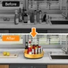 360 Rotation Non-Skid Spice Tray Pantry Cabinet Turntable with Wide Base Storage Bin Rotating Organizer for Kitchen Seasoning 3