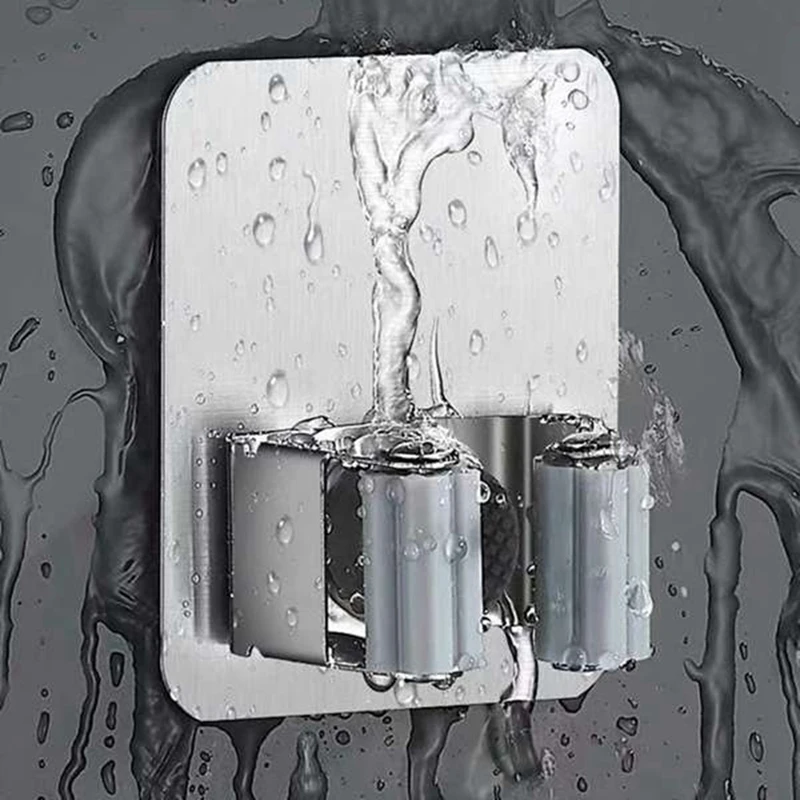 Wall Mounted Mop Household Adhesive Storage Hooks Hanger Kitchen Bathroom Organizer Suction Hanging Pipe