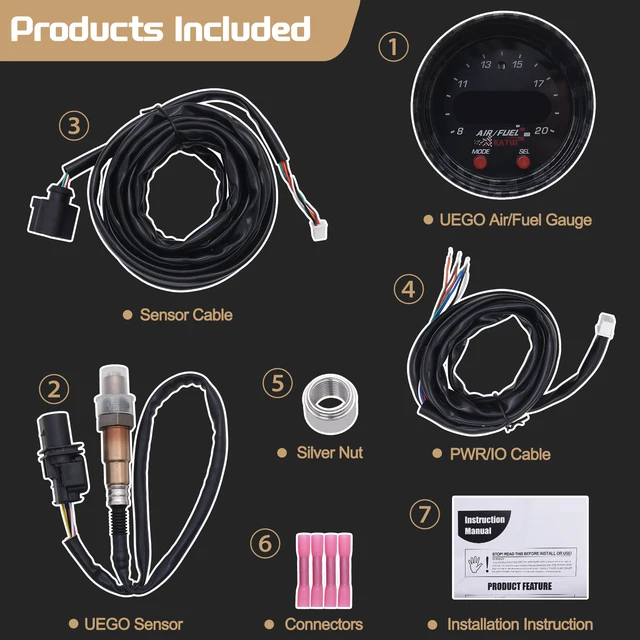 30-4110　UEGO Air/Fuel Ratio Gauge　エアー/燃料比ゲージ　AEM社 並行輸入 AEM 30-4110 Digital Wideband UEGO AFR Gauge, Black :