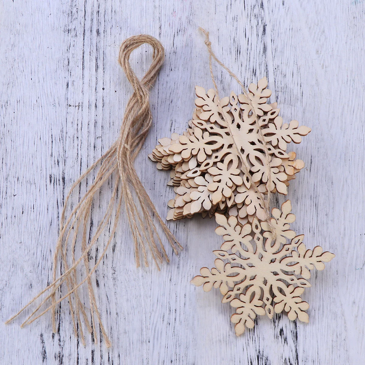 

Sharp Hexagonal Wooden Snowflake Hanging Ornament Decoration Pendants With String (Wood Color)