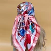 Women 90X90CM New Shawls The Four Seasons Beach Scarves Fashion Model Square Silk Hijab Popular Design Sunscreen Headscarf 2