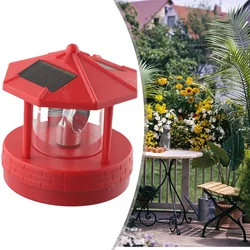 Solar - Powered LED Rotating Lighthouse Decorative Outdoor Light (Red)
