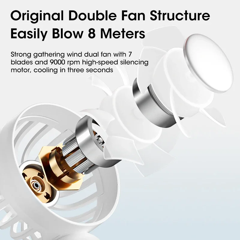 Handheld Mini Fan USB Rechargeable 3-Speed Portable for Office Desk Outdoor Travel Summer Cooling