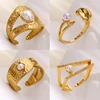 Imitation Pearl Geometric Layered Rings for Women Stainless Steel Gold Color Crown Ring Aesthetic Wedding Waterproof Jewelry