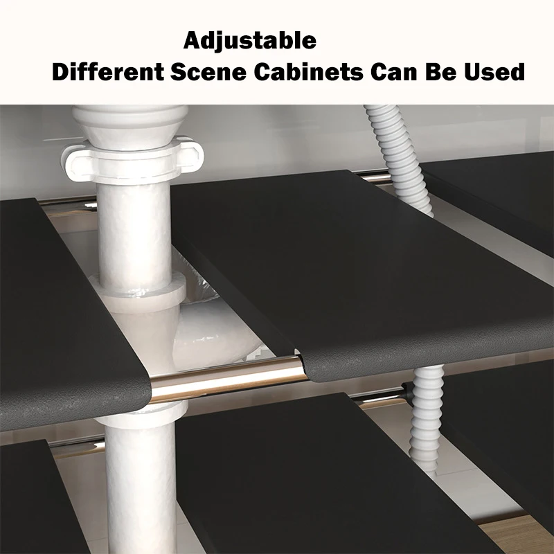 Expandable Kitchen Under Sink Shelf Flexible Layered Rack Cabinet Organizer Sundries Telescopic Holder Spice Rack Pot Storage 3