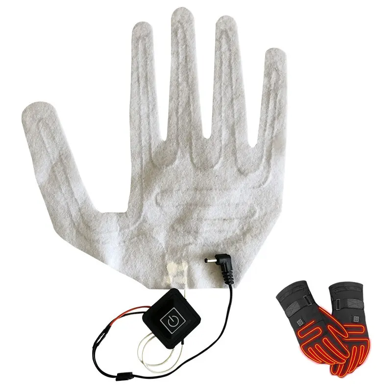 USB Heated Gloves Winter Warm Five-Finger Gloves Heating Pad Electric Heating Film Glove Sheet for Fishing Hunting electric hand warmer