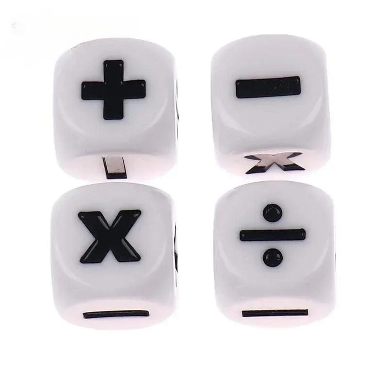 3Pcs Resin Addition Subtraction Multiplication Division Symbol Dice Operation Props Kids Educational Assist Accessories 16mm New