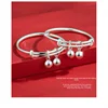 S925sterling silver glossy push-pull Baby Bell lettering solid bracelet baby send full moon full year gift 3