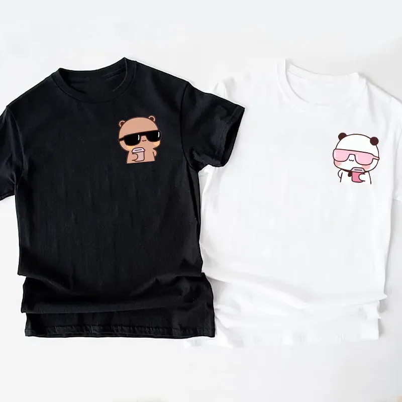 Camiseta De Pareja Bubu Dudu, Oso Panda Fresco Con Gafas De Sol