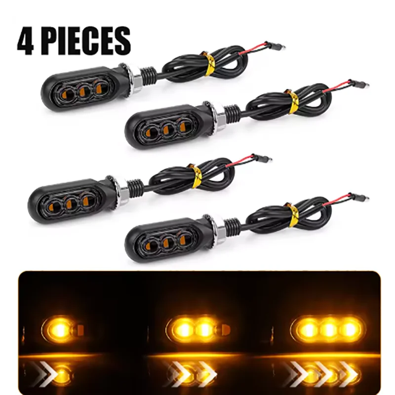ตัวเลือกสินค้า ไฟเลี้ยวจักรยานยนต์ 3 ดวง สีเหลืองอำพัน 12V