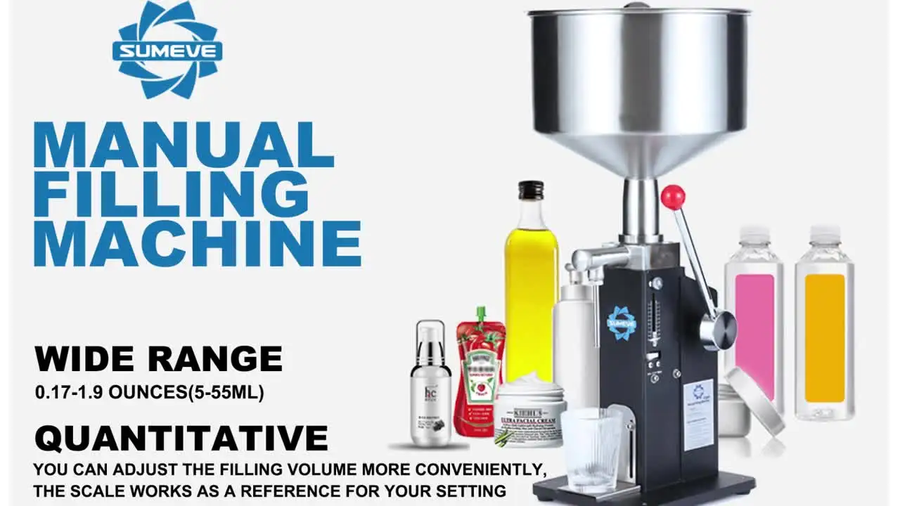 SUMEVE Füllmaschine A03 - Manuelle Abfüllanlage Für Flüssigkeiten 5-50ml