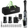WORKPRO Power Tool 45N.M 3/8" Extended Ratchet Wrench Set With 2x12V Battery  Electric Ratchet Wrench with 10 Sockets 6