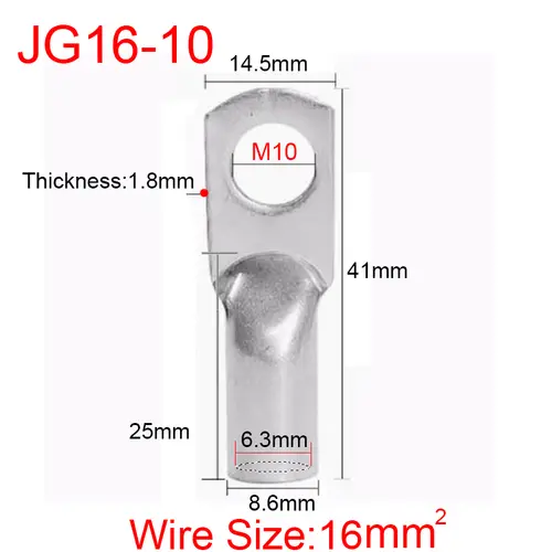 JG6/10/16/25/35/50/70/95/120-300 Marine Copper Screw Hole Electric Wire Cable Ring Tubular Cord End Lug Connector Crimp Terminal - Image 40