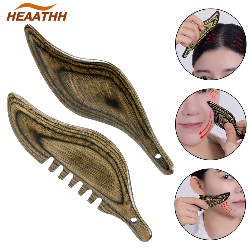 1Pcs Wooden Gua Sha Tool, Natural Birch Scraping Board Massage Face Neck Shoulder Scalp Muscle Relaxation, Beautify, Skin Care