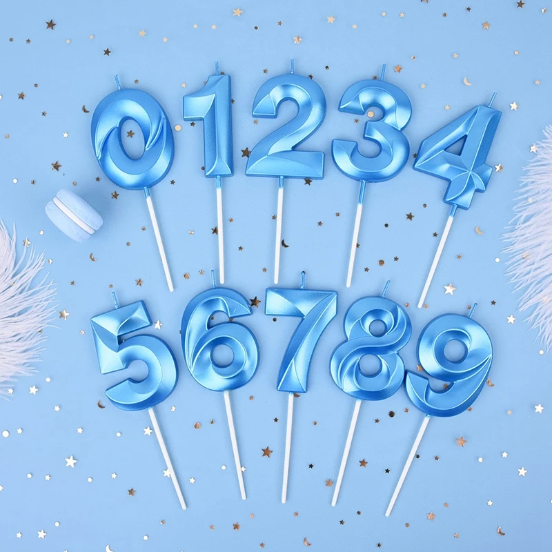 3D Number Cake Decorating Candles Colorful Cake Topper Birthday Party Memorial Day Girl Happy Birthday Topper Decoration cake candles