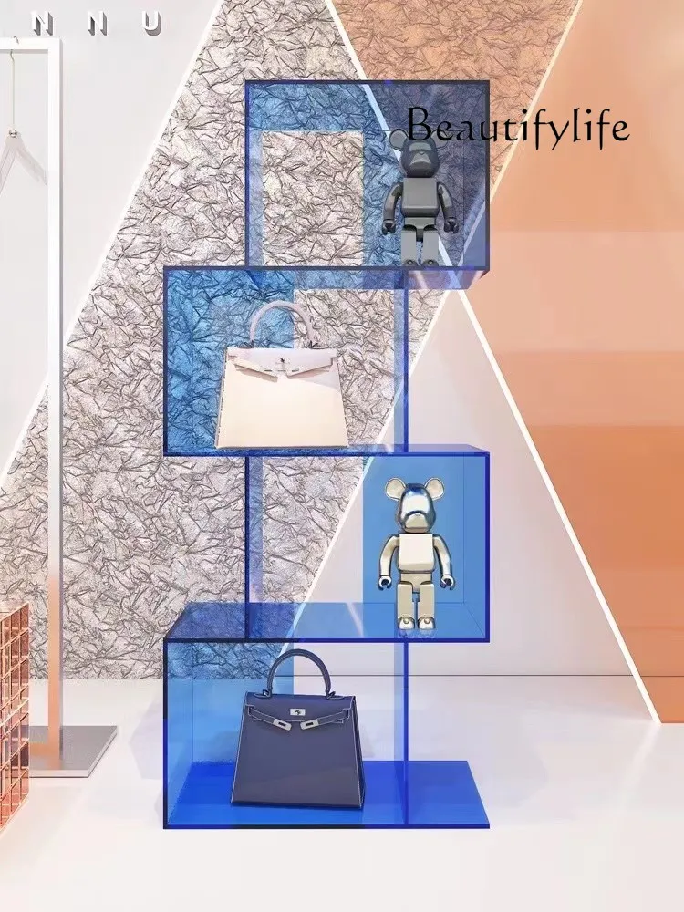 

Shoe Store Display Shelf Clothing Store Acrylic Transparent Display Shelf Display Cabinet Window Decoration