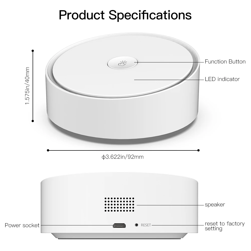 MOES Multi-mode Smart Gateway ZigBee WiFi Bluetooth Mesh Hub Work with Tuya Smart App Voice Control via Alexa Google Home