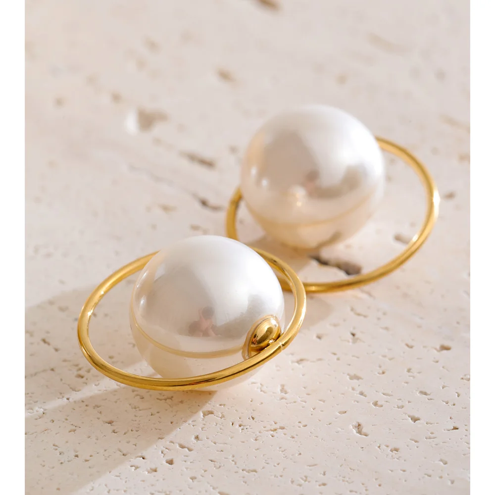 Yhpup Earrings Pearls Stud